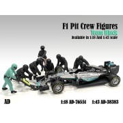 AD-76551 1:18 F1 Pit Crew Figure - Set Team Black (Set 1)